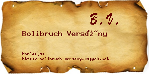 Bolibruch Versény névjegykártya